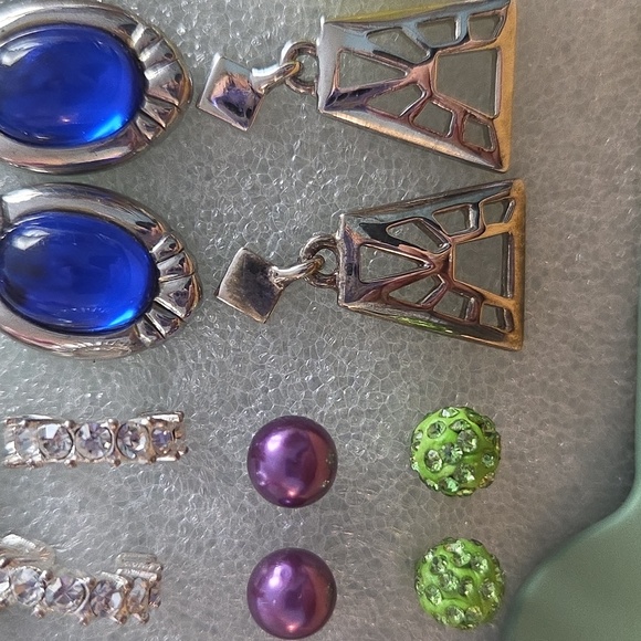 14 Set of Multi-Color Vintage & Modern Earrings Lot / Bundle - Picture 6 of 7